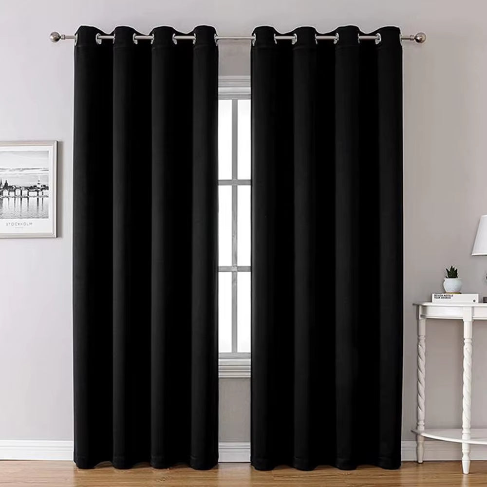 Blackout Thermal Curtains with Inner Lining, Noise Reduction Drapes for Bedroom Balcony Window, Thickened Privacy Shades