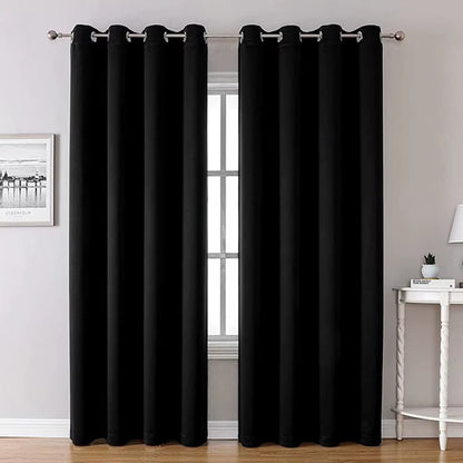 Blackout Thermal Curtains with Inner Lining, Noise Reduction Drapes for Bedroom Balcony Window, Thickened Privacy Shades