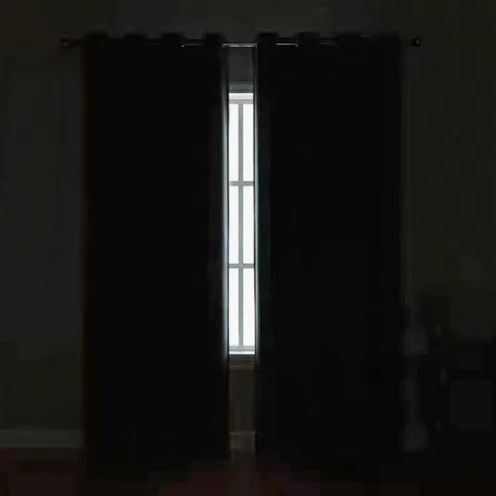 Blackout Thermal Curtains with Inner Lining, Noise Reduction Drapes for Bedroom Balcony Window, Thickened Privacy Shades