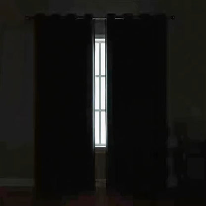 Blackout Thermal Curtains with Inner Lining, Noise Reduction Drapes for Bedroom Balcony Window, Thickened Privacy Shades