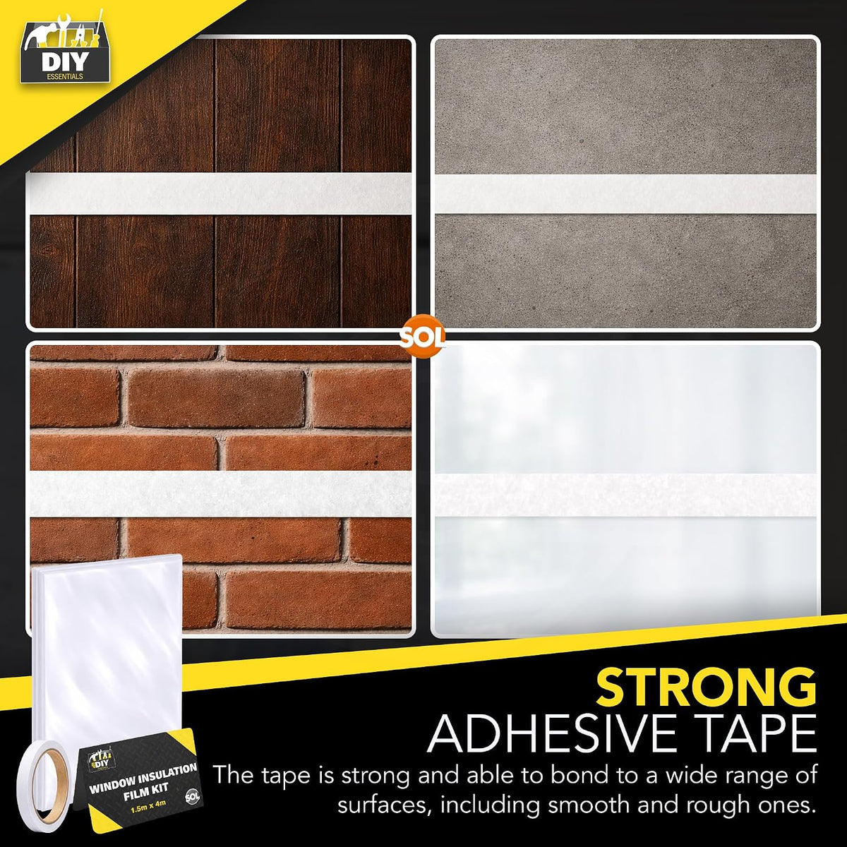 1Pk Window Insulation Kit - Clear Thermal Window Insulation Film 1.5X4M
